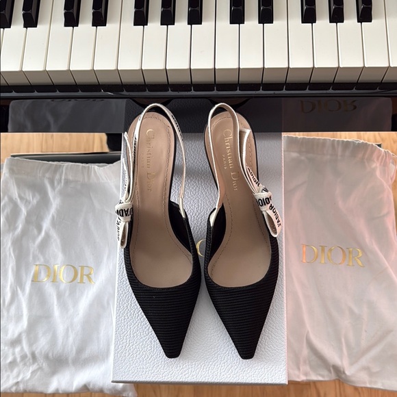Dior Black Slingback Heels - Picture 1 of 8